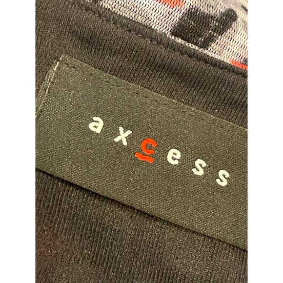 short sleeve v-neck printed top black white and peach sz Small front twist detai - Picture 5 of 6